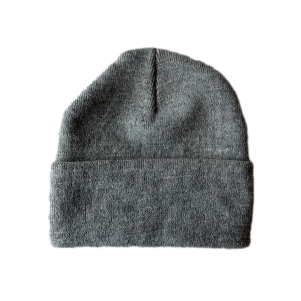 Knit Cuffed Beanie Hat OS Heather Gray
